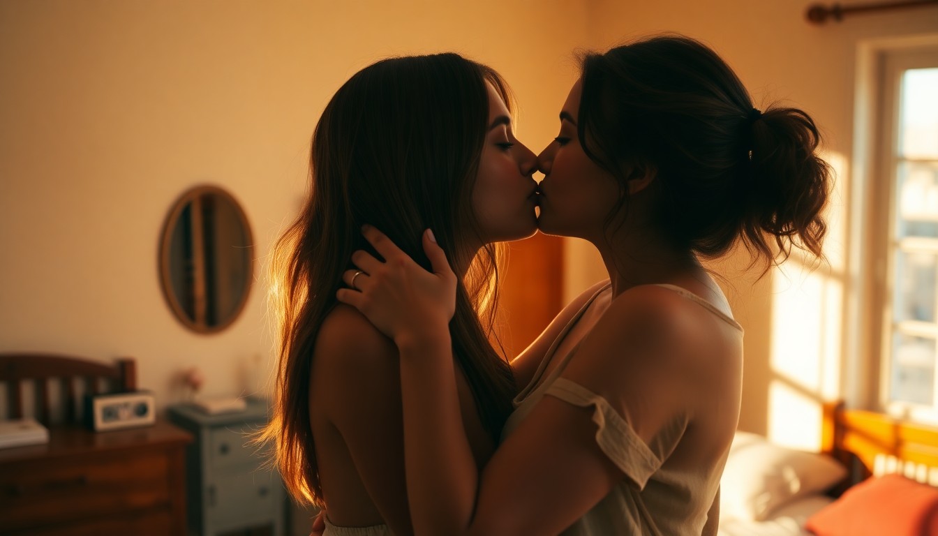 Con gái hôn con gái ở phòng ngủ giúp hiểu rõ cảm xúc, tâm lý và sự kết nối