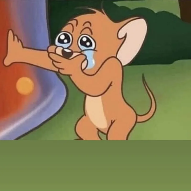 Meme Jerry vui nhộn ôm bụng cười không ngớt.