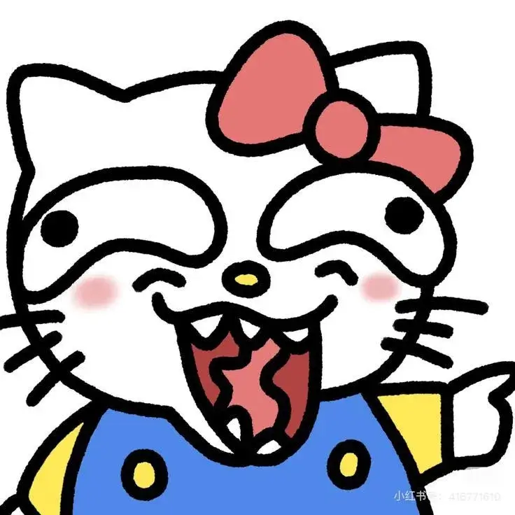 Avatar mèo kawaii vui vẻ nụ cười tỏa nắng.