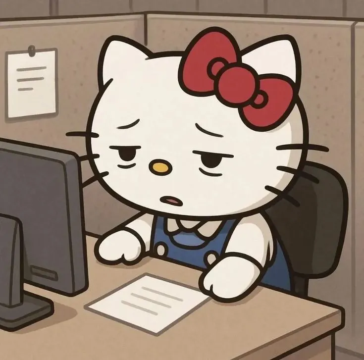 Ảnh chế Kitty vẻ mặt trol face kiêu kỳ hơi mỉa mai.