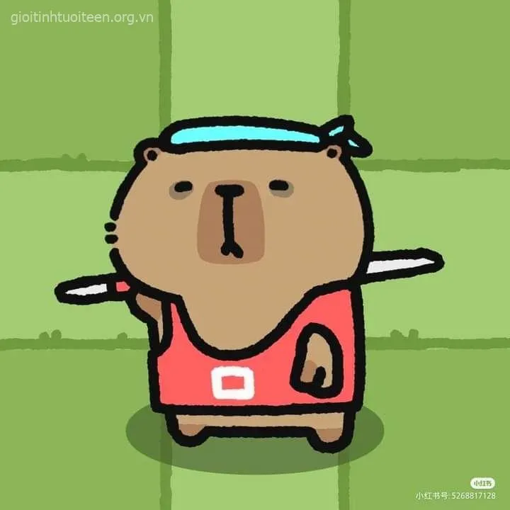 Hình capybara kawaii đáng yêu nhỏ nhắn.