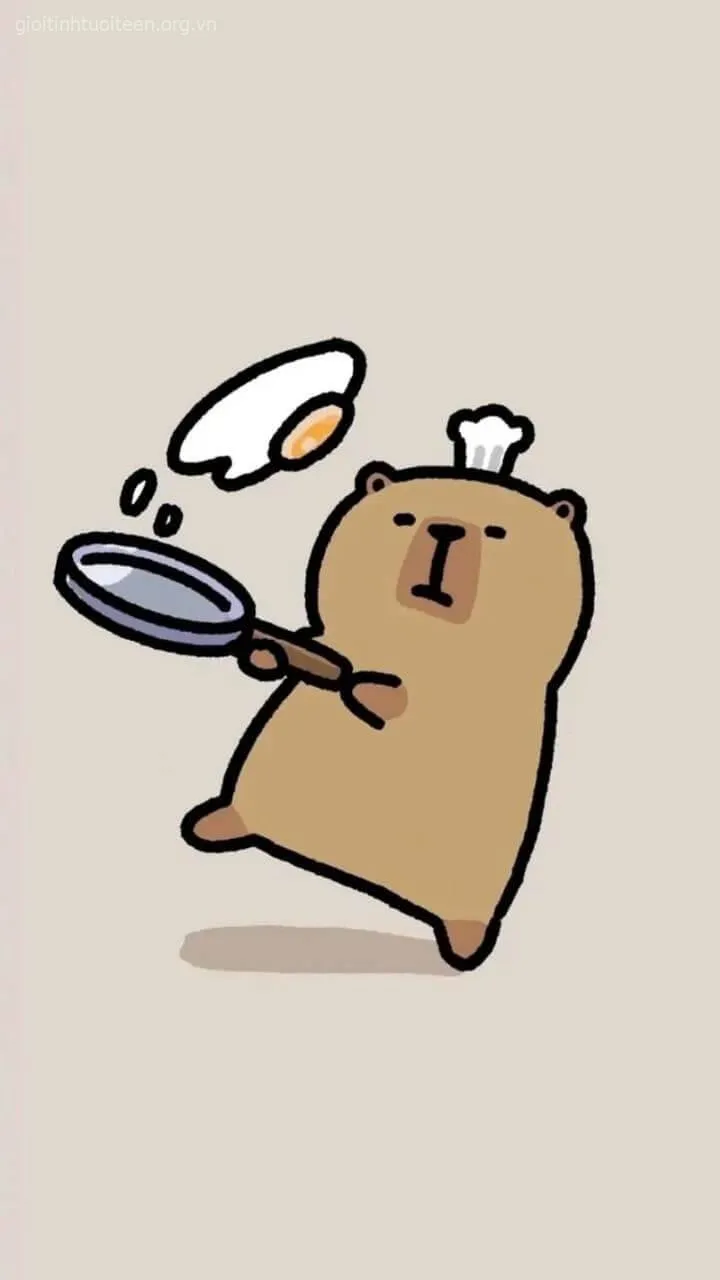 Capybara hoạt hình đáng cưng dễ mến.