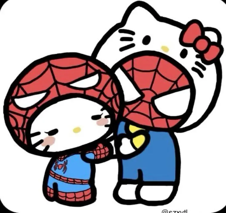 Người nhện và Hello Kitty ôm nhau tình tứ