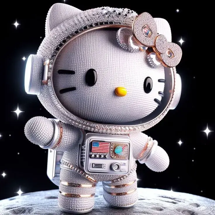 Hình đại diện Kitty phi hành gia xinh đẹp tỏa sáng ngọt ngào.