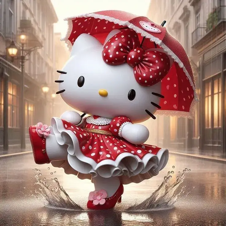 Avatar mèo hồng cute ánh mắt long lanh.