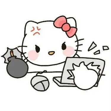 Avatar mèo hồng hạnh phúc nụ cười tỏa sáng.