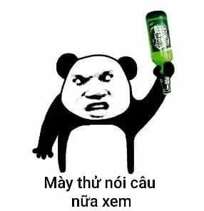 Ảnh chế gấu trúc bựa cầm chai bia tính đập bạn