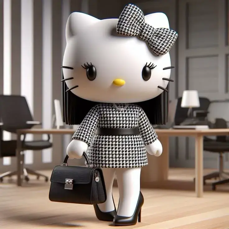 Avatar mèo trắng nơ đỏ duyên dáng dịu hiền.