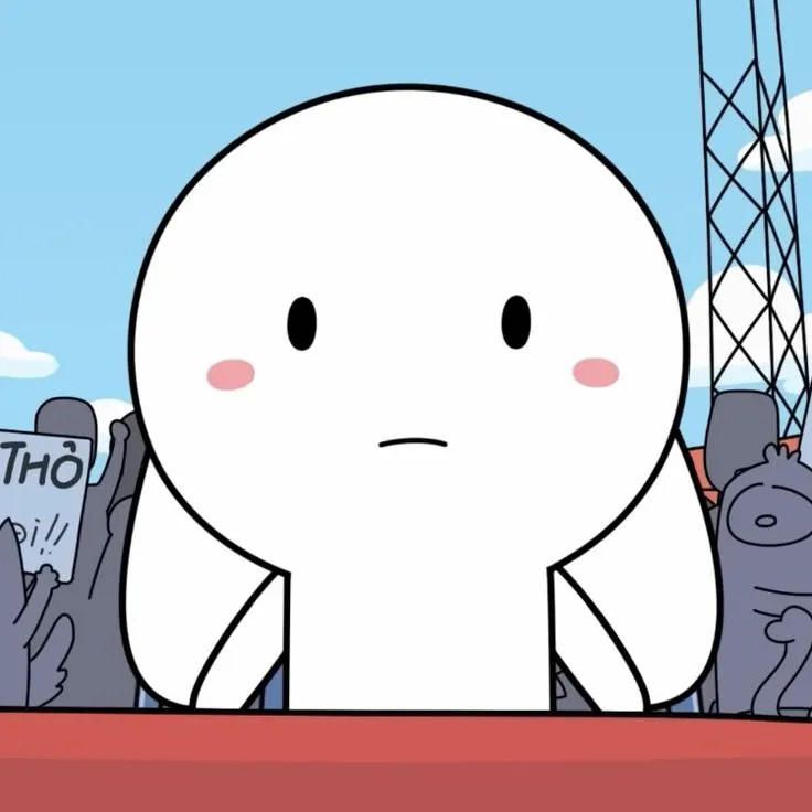 Avatar nam vô tri cute, biểu cảm ngây ngô đáng yêu.