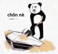 Biểu cảm gấu trúc đào hố chôn quan tài