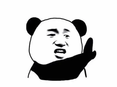 Gấu trúc mặt troll giơ tay từ chối