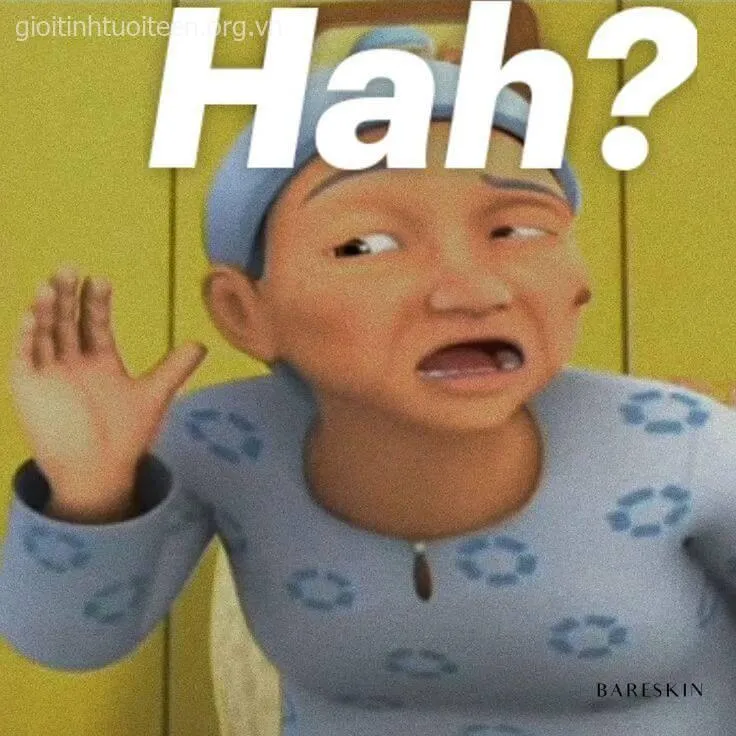 Biểu cảm ngạc nhiên há hốc mồm troll