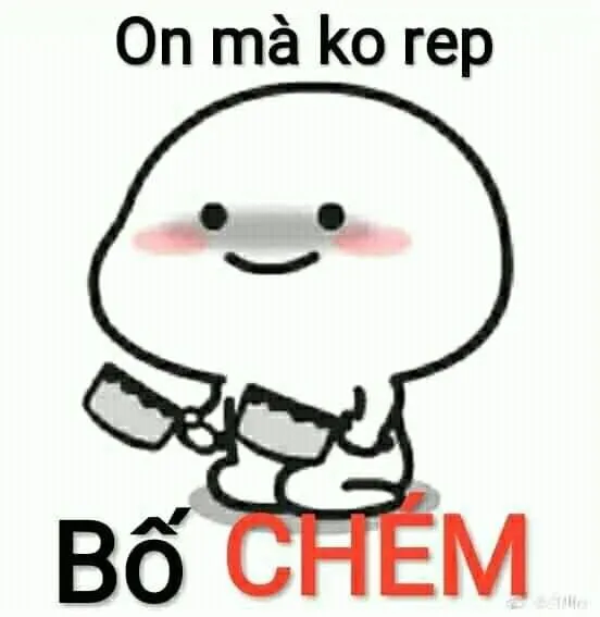 Ảnh chế cầm dao với gương mặt troll hài.