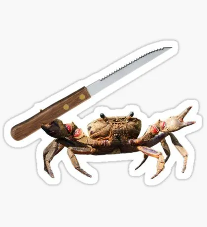 Meme con cua cầm dao trong tư thế đáng yêu nhí.