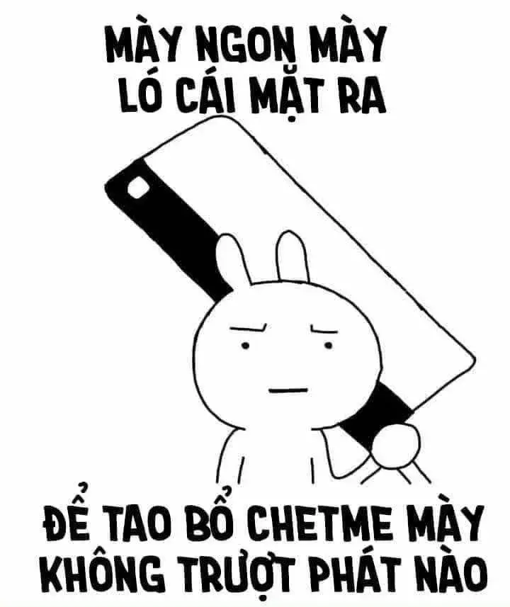 Meme người que cầm dao với biểu cảm giận dữ giả.