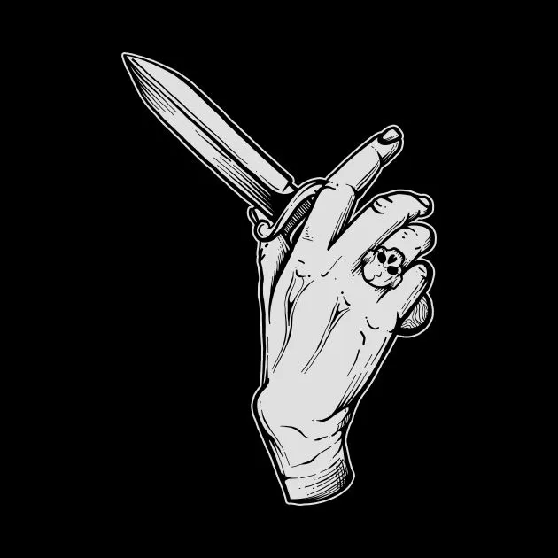 Avatar cầm dao với dáng vẻ đáng sợ giả.