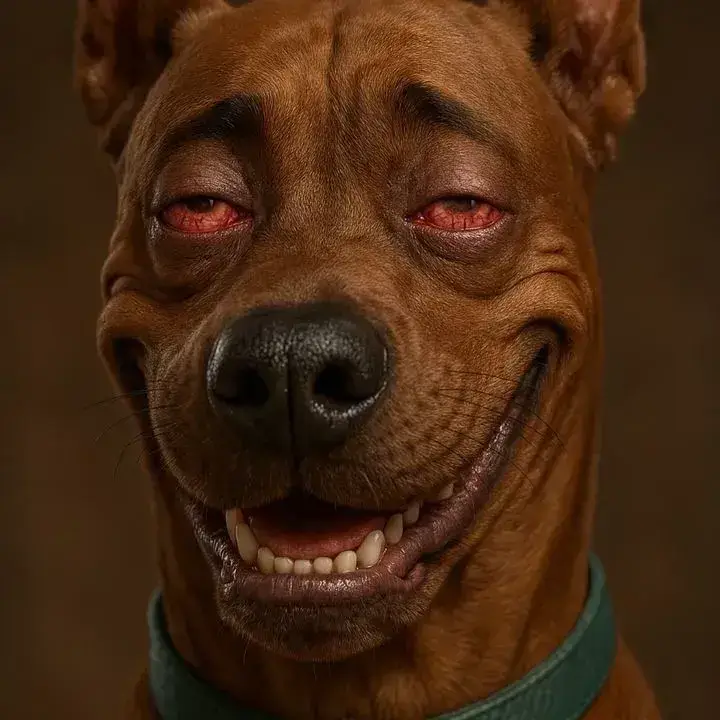 Chó lườm lạnh lùng, ánh nhìn nghi hoặc khiến người cười