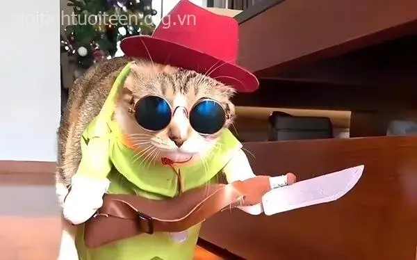 Bộ 55 Meme Mèo Cầm Dao hăm dọa vừa hài hước vừa đáng sợ