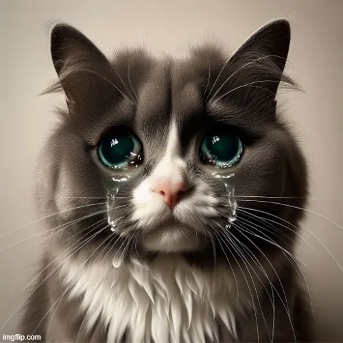 Meme mèo khóc ròng cực hài hước