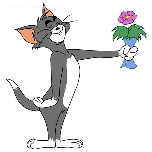 Ảnh Tom và Jerry toe toét nở nụ cười hạnh.