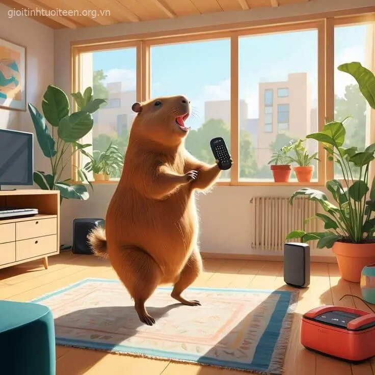 Avatar capybara cute với nụ cười dễ thương tinh nghịch.