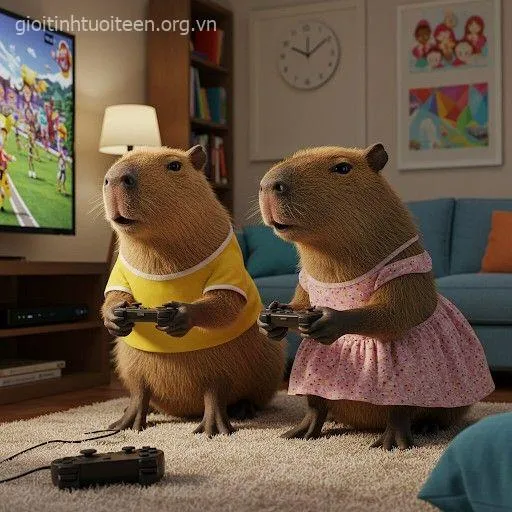 Hình avatar capybara phong thái điềm đạm tinh tế.