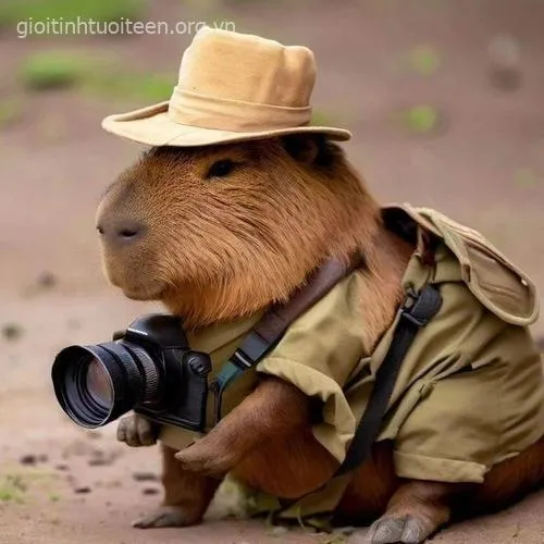 Hình avatar capybara với nụ cười hồn nhiên.