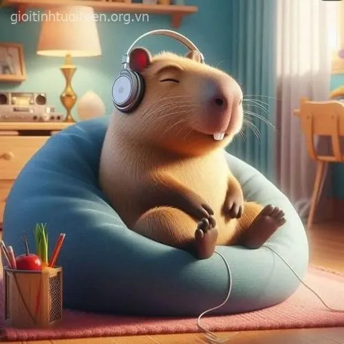 Ảnh avatar capybara ánh mắt long lanh đáng yêu.