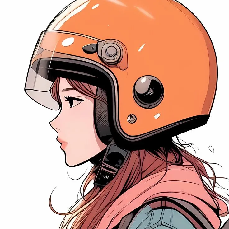 Avatar đội mũ bảo hiểm couple mặt vô hồn