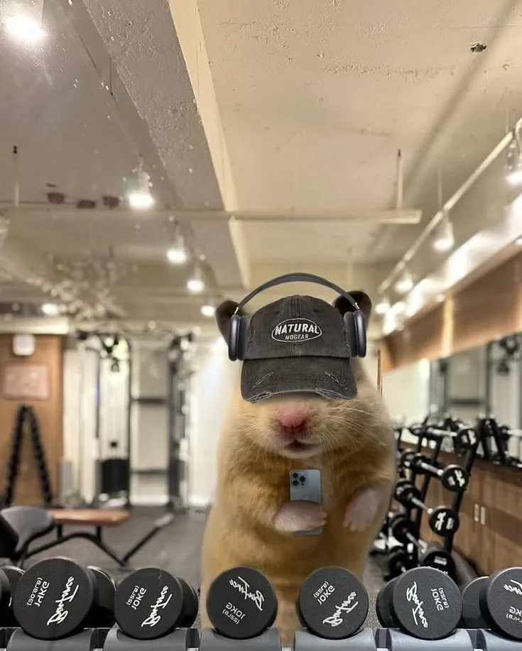 Hình ảnh chuột hamster tập tạ