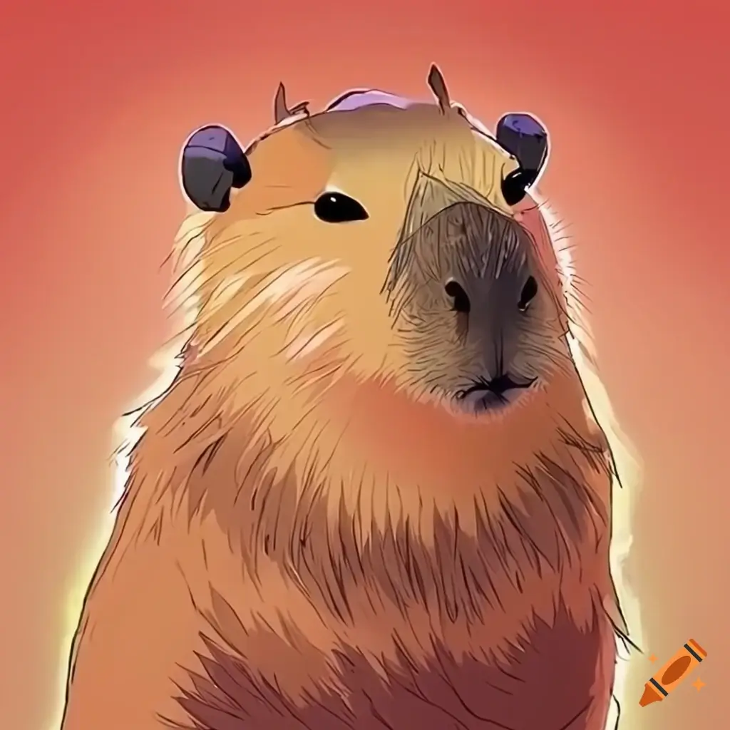Hình capybara bé nhỏ vui nhộn.