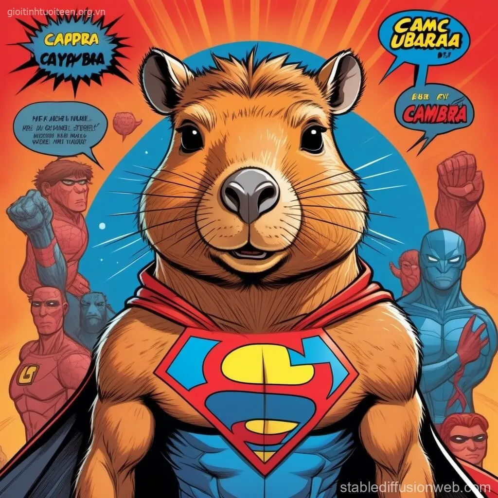 Avatar capybara hóa thân Superman