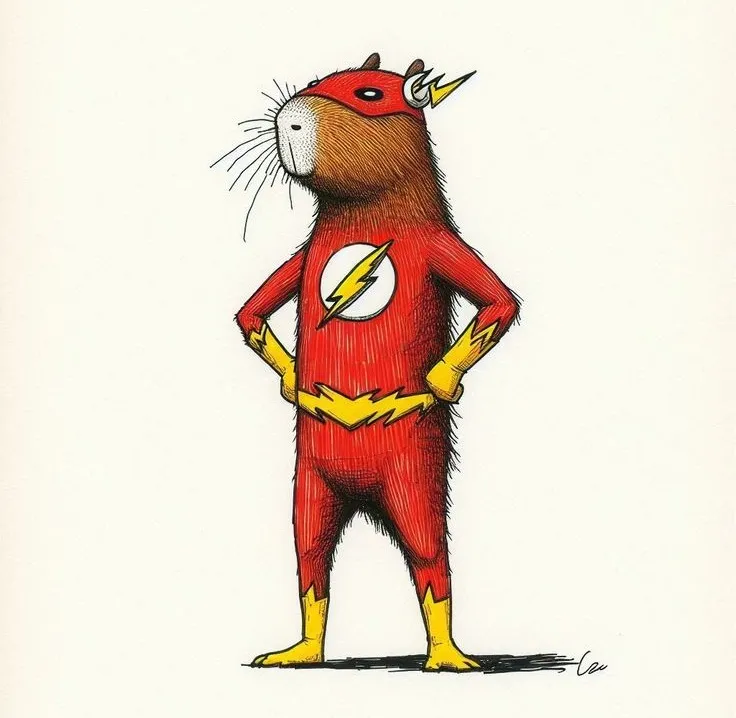 Capybara hóa thân Flash siêu tốc.