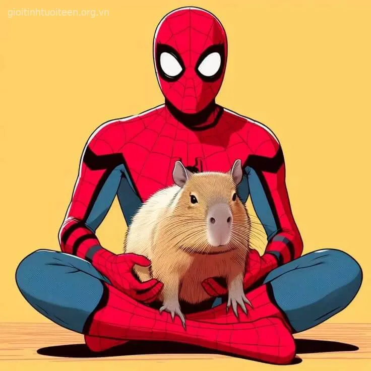 Avatar capybara hóa thân người nhện