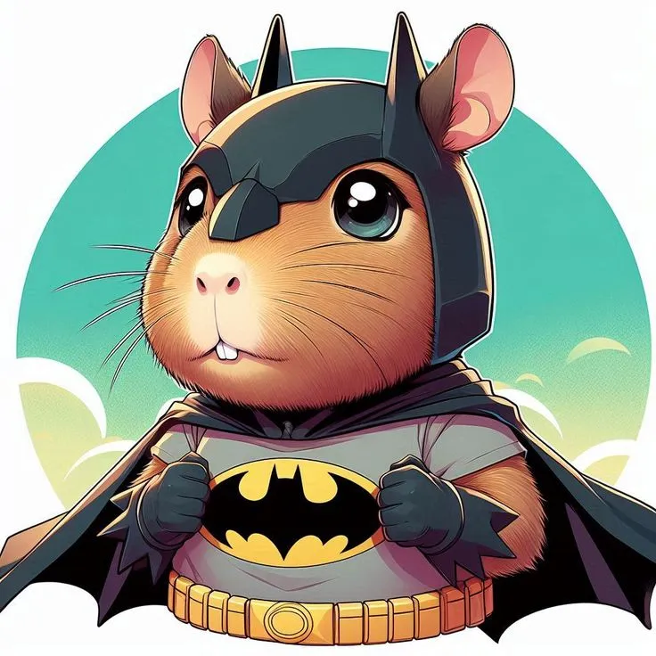 Meme capybara cosplay Batman cười ngạo nghễ.