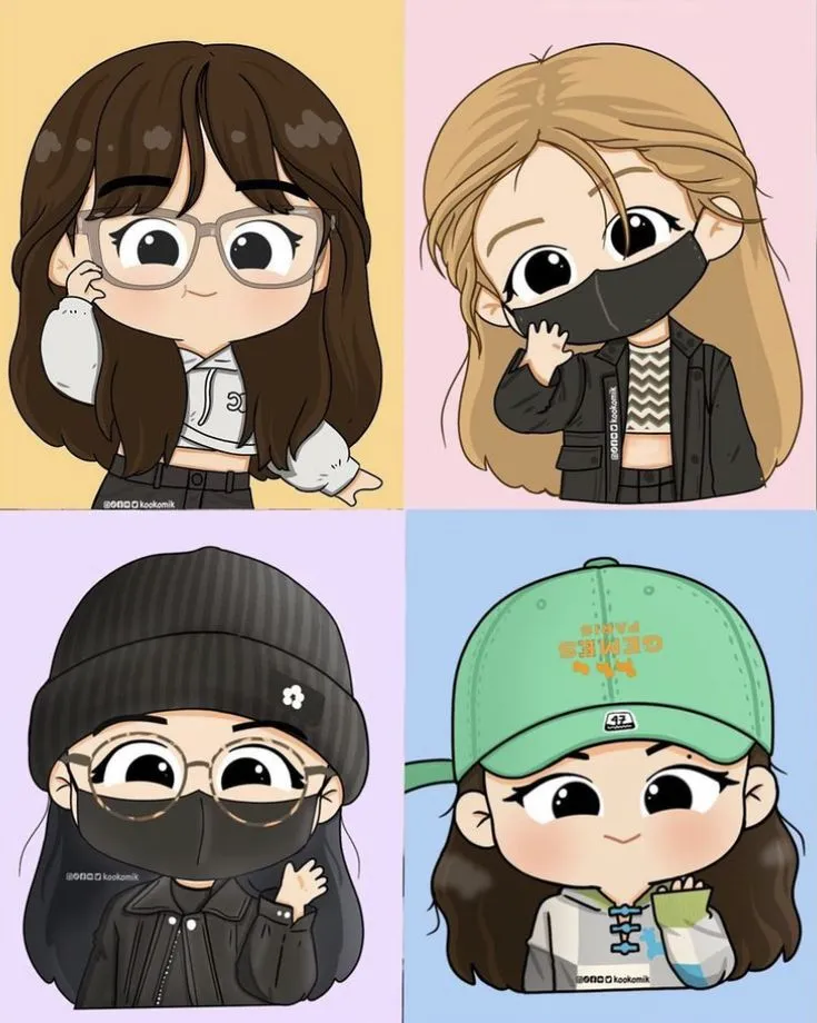 Hình đại diện team 4 người cute, ai cũng thấy thích.