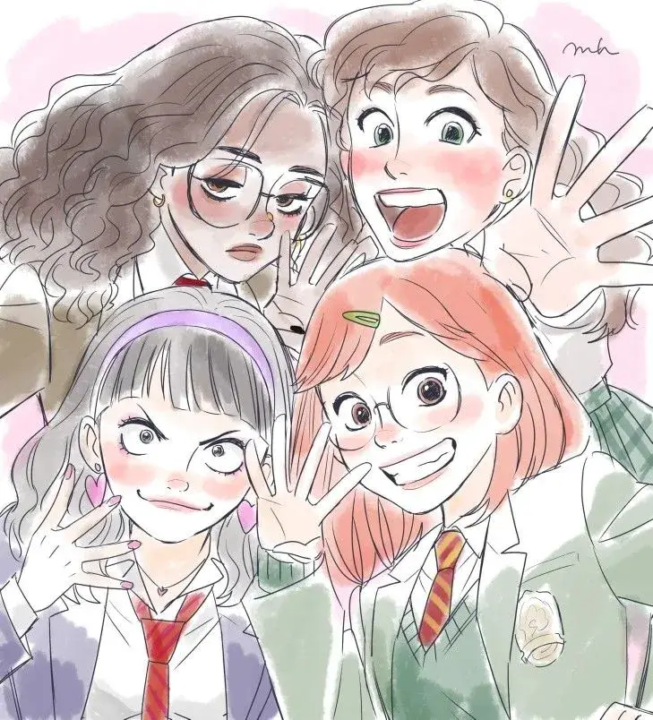 Bộ avatar 4 người anime ngầu, phong cách cực chất và nổi bật.