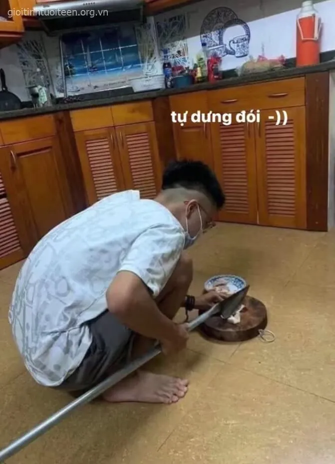 Meme cầm phóng lợn tạo cảm giác buồn cười.