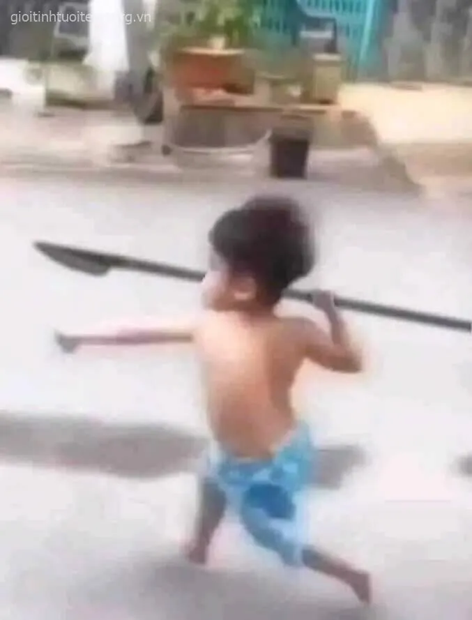 Meme châm biếm hành vi cầm cây phóng lợn.