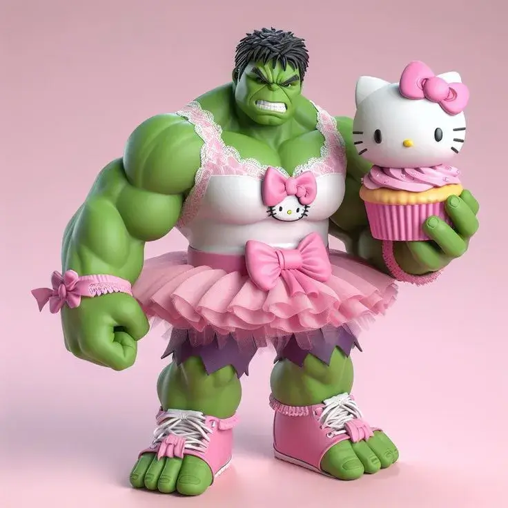 Cặp đôi Kitty ngọt ngào với Hulk hồng