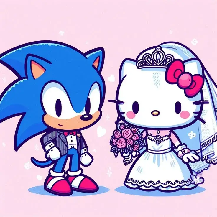 Avatar mèo kawaii à Sonic tình cảm ấm áp.