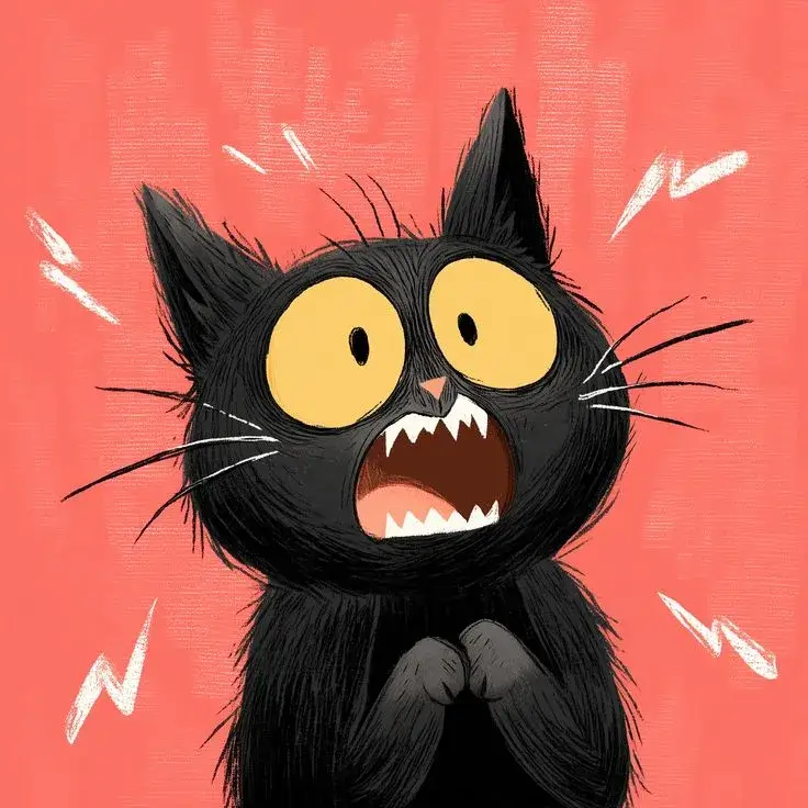 Biểu cảm mèo ngạc nhiên há mồm cực buồn