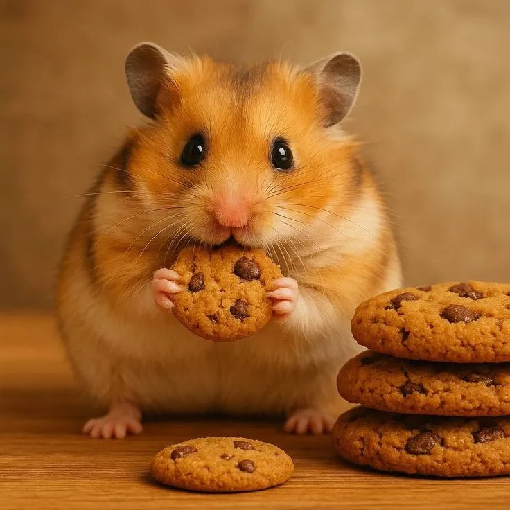 Ảnh meme con chuột đang ăn bánh quy