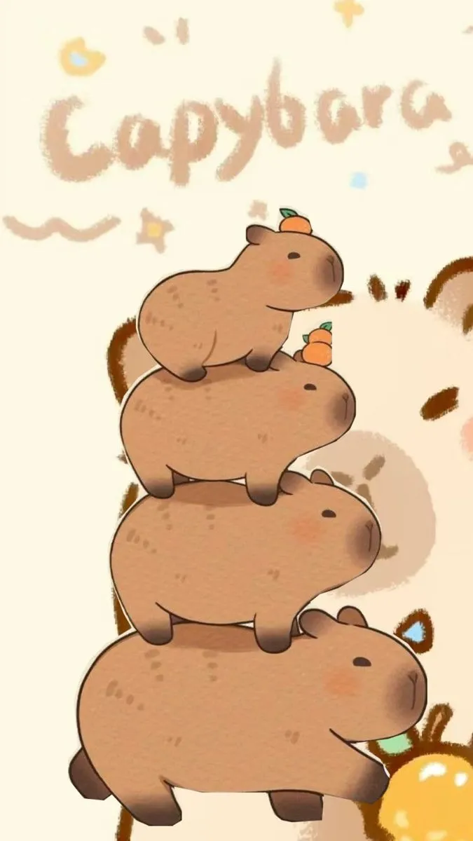 Ảnh capybara cute hình nền dễ thương.