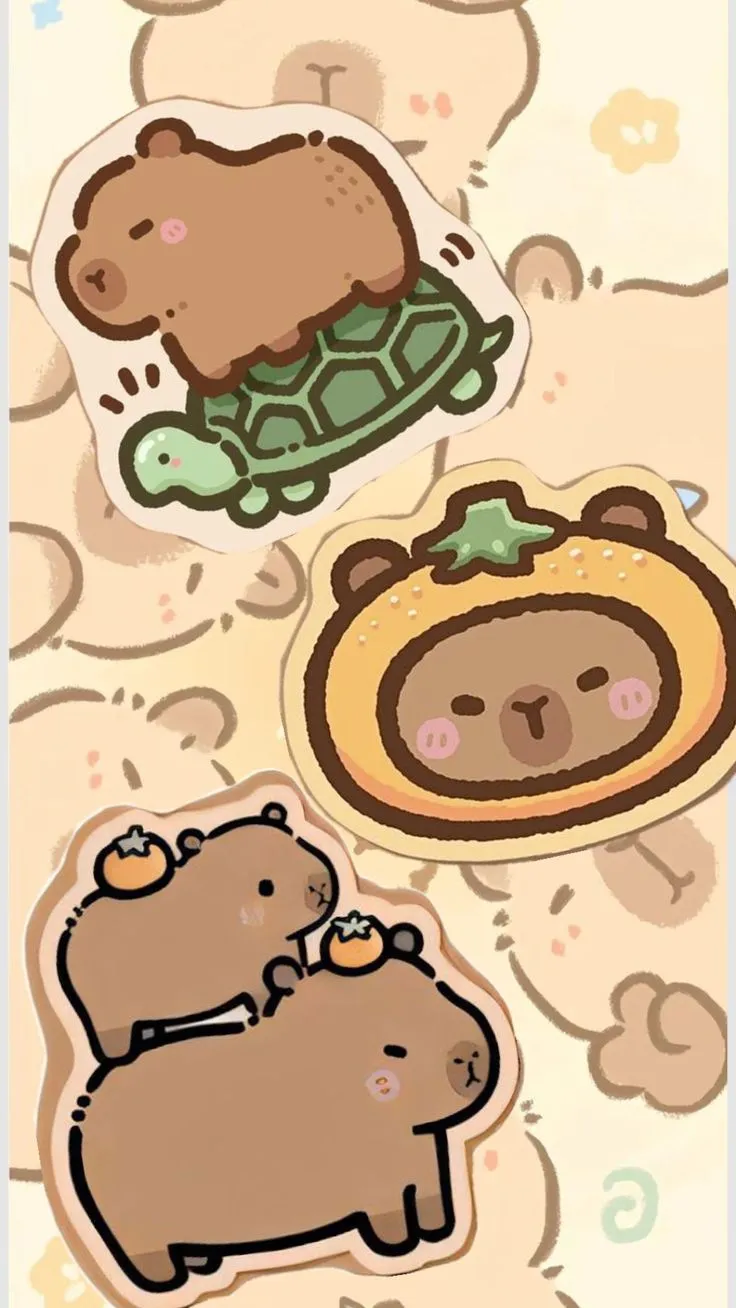 Ảnh capybara hình nền điện thoại ngộ nghĩnh.