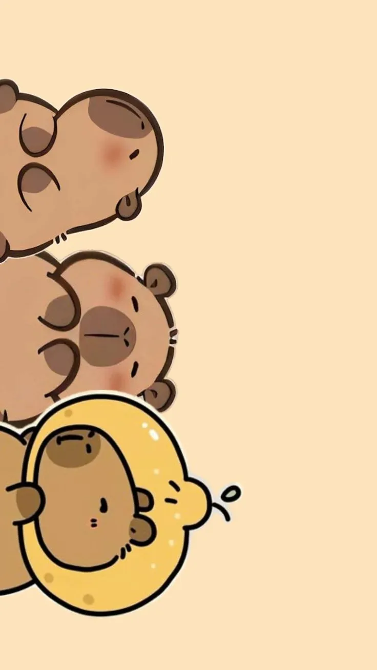 Hình nền capybara vô tri bá đạo đáng yêu.