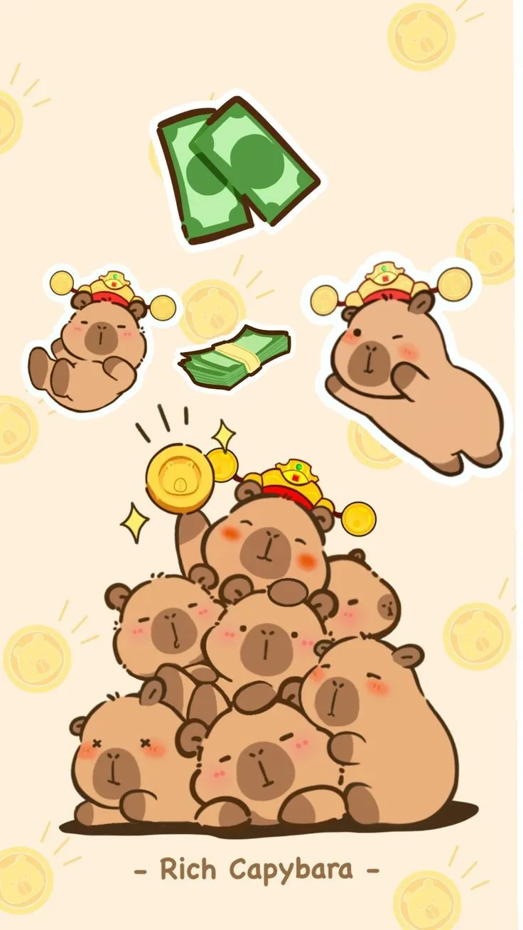 Ảnh hình nền capybara đáng yêu dễ mến.