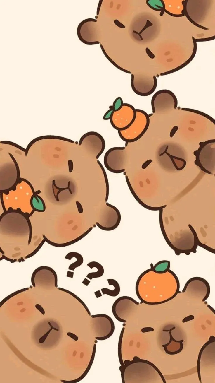 Hình nền capybara cute vô tri bá đạo.