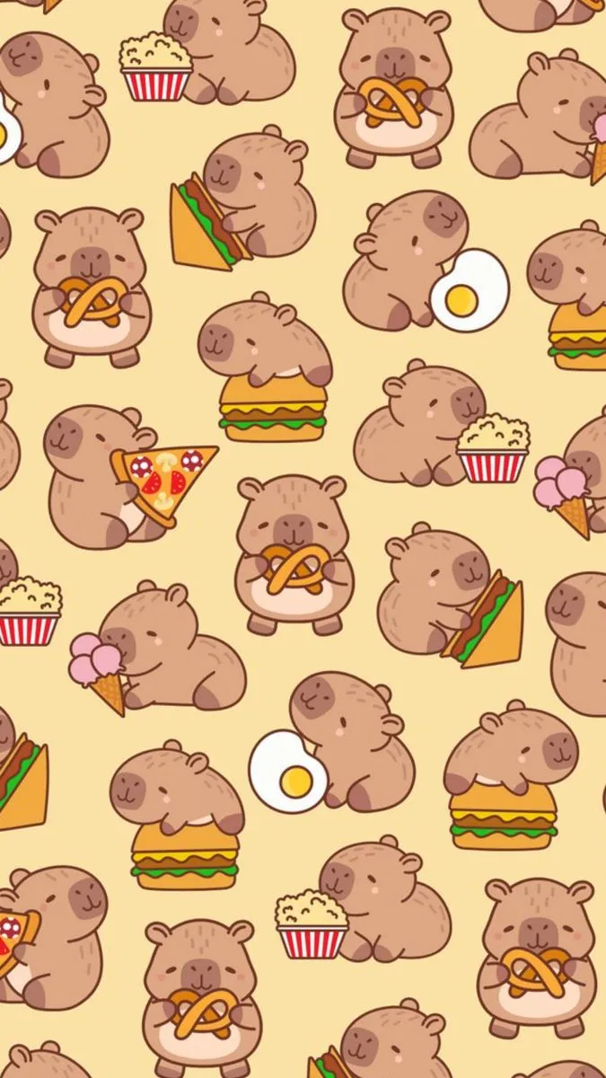 Ảnh hình nền capybara chibi cực ngầu.