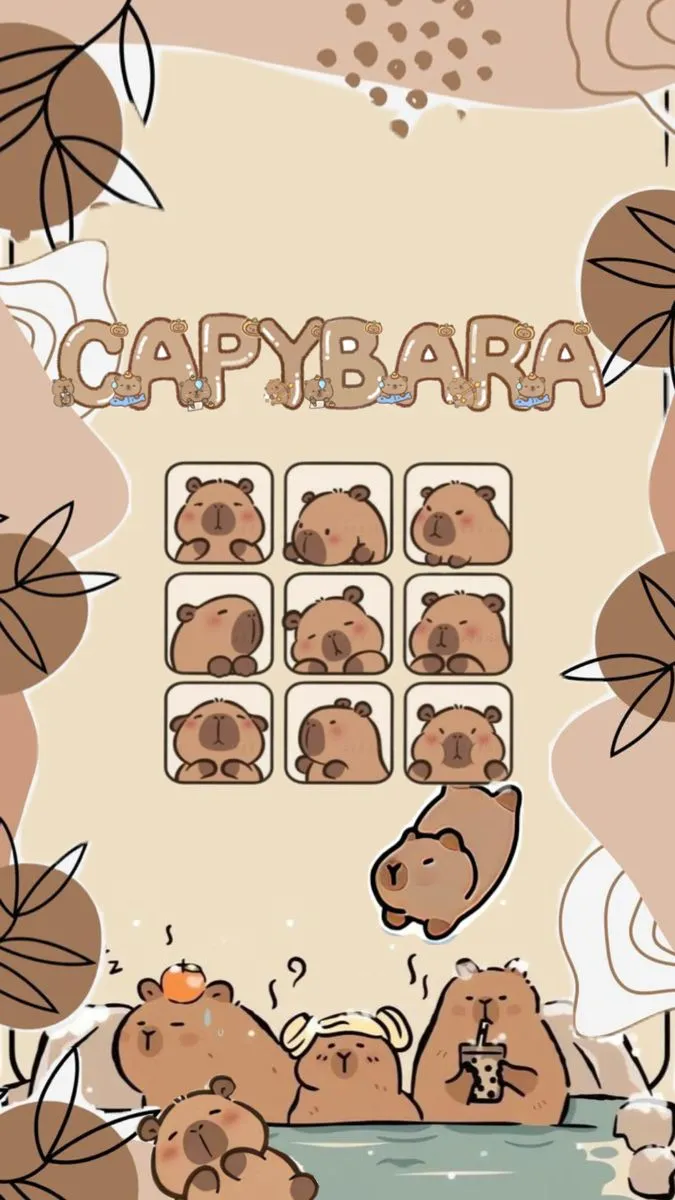 Hình nền capybara dễ thương đáng yêu vô cùng.